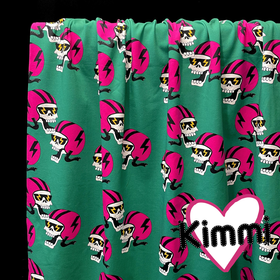 Kimmi: Bikerskull luomupuuvillatrikoo, vihreä