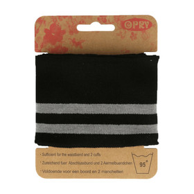 Opry: Reunaresori 6,5cm x 1,1m, raita musta - harmaa