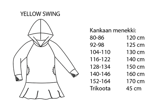 Jujuna, kaavapaketti: Lasten raglancolleget 80-164 cm