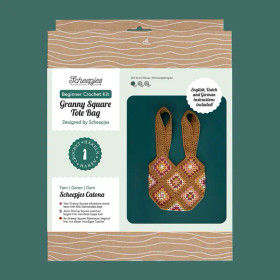 Scheepjes: Isoäidinneliölaukku - virkkauspaketti, ruskea - roosa