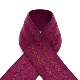 Prym: Bokserikuminauha/alusvaatekuminauha glitteri 30mm, viininpunainen 
