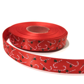 Satiininauha: Karkkikepit, punainen 15mm