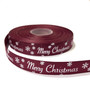 Ripsinauha: Merry Christmas, viininpunainen, 16mm / 1m