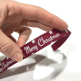 Ripsinauha: Merry Christmas, viininpunainen, 16mm / 1m