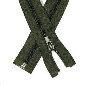 Vetoketju spiraali 6mm avo, armeijanvihreä, 30-80cm