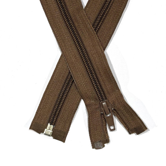 Vetoketju spiraali 6mm avo, kaakaonruskea, 30-80cm