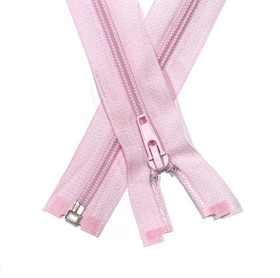 Vetoketju spiraali 6mm avo, vaalea vaaleanpunainen, 30-80cm