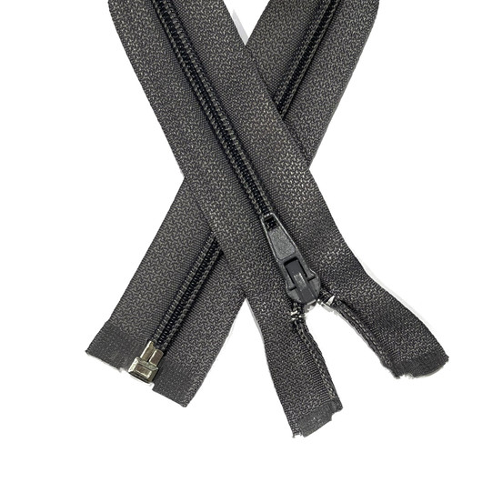 Vetoketju spiraali 6mm avo, tummanharmaa, 30-80cm