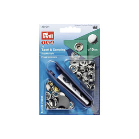 Prym: Sport ja camping neppari 15mm 10kpl + työvälineet, hopea