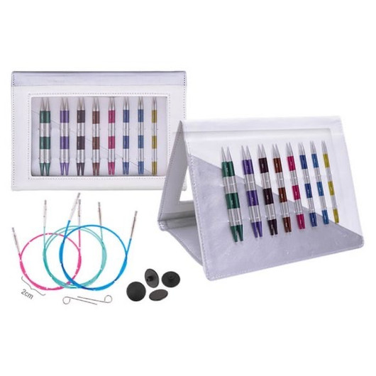 KnitPro: SmartStix Deluxe -pyöröpuikkosetti vegaanisessa nahkakotelossa