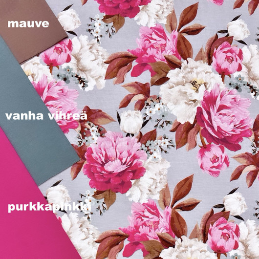 Luomupuuvillatrikoo: Peony, hempeä mauve