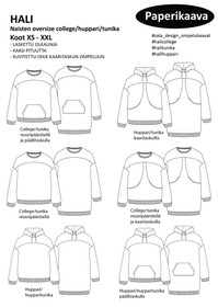 Sala Design: Hali, naisten oversize college / huppari / tunika XS - XXL