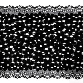 Joustava pitsi 17,5cm, musta ja valkoinen