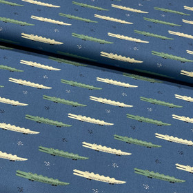 Puuvillapopliini: Krokotiilit, farkunsininen