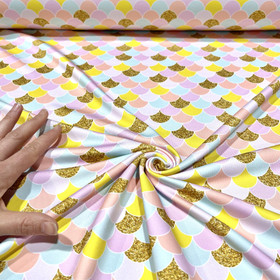 Lycra: Scales, vaaleanpunainen - keltainen - kulta