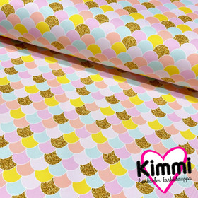 Lycra: Scales, vaaleanpunainen - keltainen - kulta