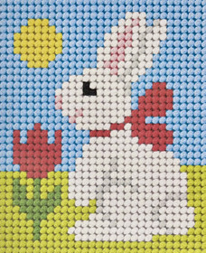 Lasten kanavatyö: Pupu 17 x 20,5cm