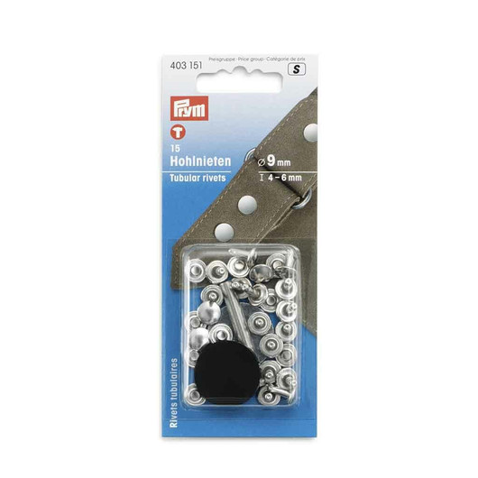 Prym: Sisarniitti 9mm 15kpl, hopea