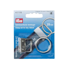 Prym: Avainnauhan / avaimenperän solkisetti 25mm, hopea