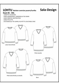 Sala Design: Lohtu, naisten oversize college/tunika, koot XS – XXL
