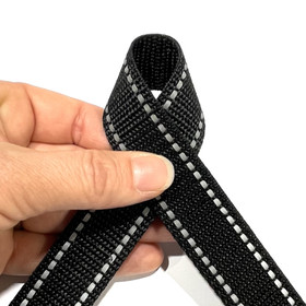 T-nauha / nylonnauha heijastava 25mm, musta