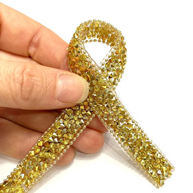 Kiinni silitettävä timanttinauha 15mm, kulta
