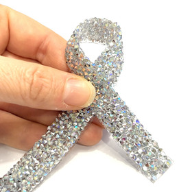 Kiinni silitettävä timanttinauha 15mm, hopea