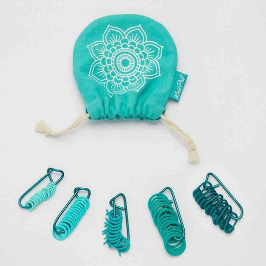 KnitPro Mindful: Silmukkamerkit 100kpl, sinivihreä