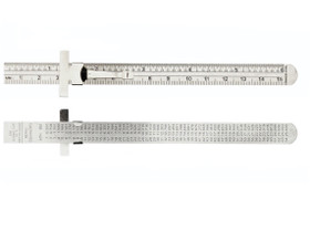 Räätälin työntöviivain 15cm, metalli