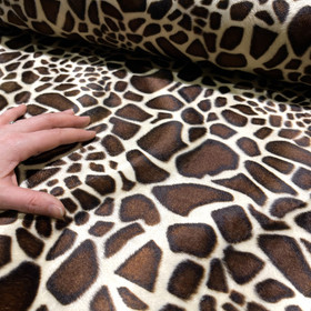 Velboa, kepparikangas: Kirahvikuvio, beige - ruskea