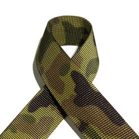 Laukkuhihna 25mm, camo, vihreä - musta 