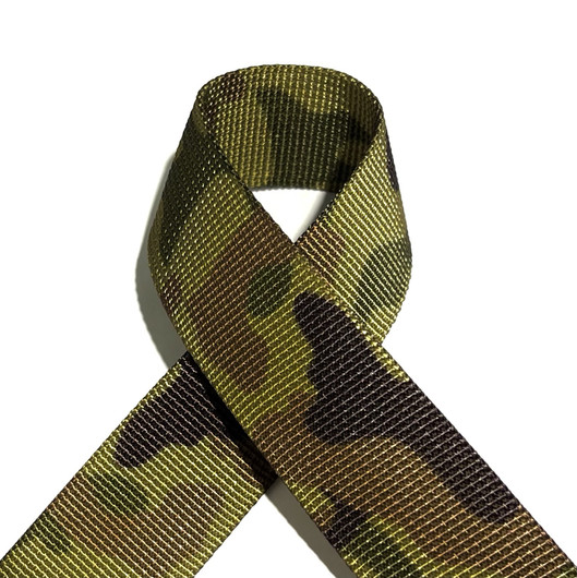 Laukkuhihna 25mm, camo, vihreä - musta 
