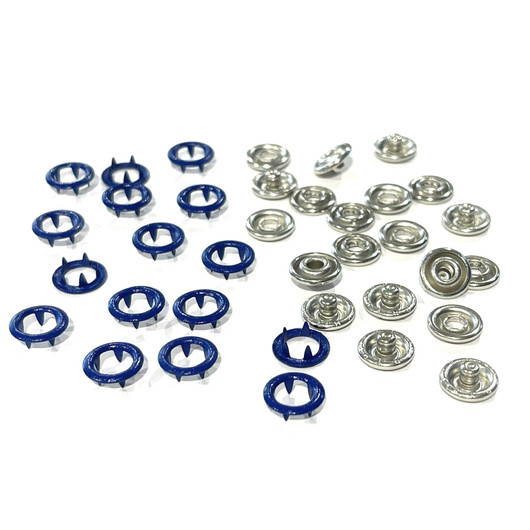 Metallinen rengasneppari 10mm / 10kpl, kirkas sininen