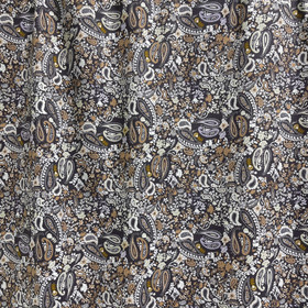 Puuvilla: Paisley, hiilenmusta - vaaleanruskea - okra