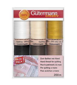 Gütermann Quilting- puuvillaompelulankasetti 6x200m, ruskeat sävyt