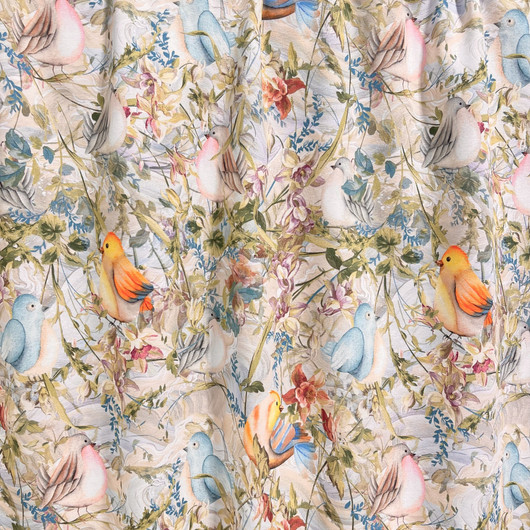 Digijoustocollege: Summer birds, beige - monivärinen