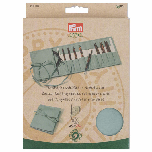Prym: Puu pyöröpuikkosetti 3,5 - 8,0mm, vanha vihreä