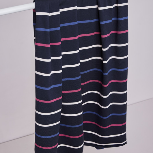 meetMILK: Stripes, tenceltrikoo, tummansininen - luonnonvalkoinen - fuksia