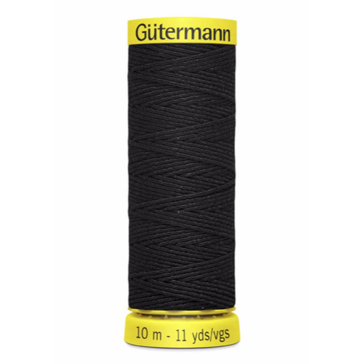 Gütermann Elastic - kuminauhalanka, musta 4017