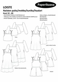 Sala Design: Loiste, naisten paita / mekko / haalari, koot 32-60