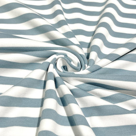 Trikoo: Raita 1cm, minttu - valkoinen