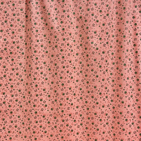 Puuvillapopliini: Minikukat, roosa - vanha vihreä