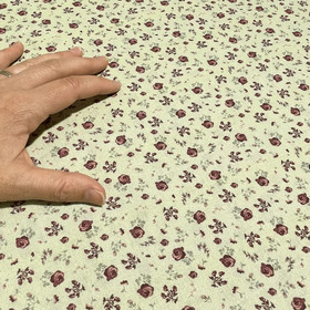 Puuvillapopliini: Minikukat, omenanvihreä - viininpunainen