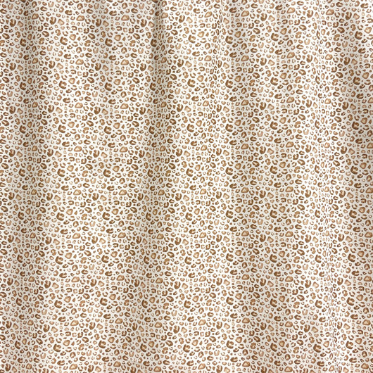 Puuvillapopliini: Leopard, valkoinen - ruskea - beige