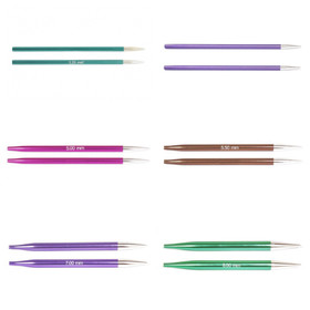 KnitPro Zing: Pyöröpuikon päät 13cm, metalli, 3,00-8,00