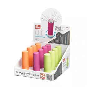 Prym: Neulojen säilytysputki + 15 silmäneulaa, eri värejä
