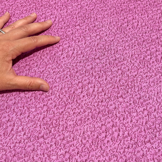 Puuvilla: Kirjaimet, meleerattu pinkki
