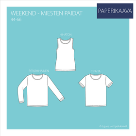 Jujuna, kaavapaketti: Weekend - miesten paidat 44-66