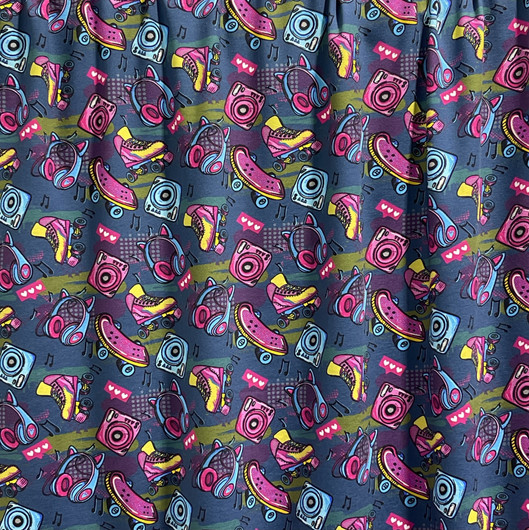 Digitrikoo: Skeittilaudat ja rullaluistimet, jeans - pinkki -vihreä