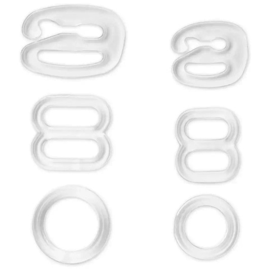 Prym: Rintaliivien olkaimien kiinnitysosat, 6mm ja 8mm, läpinäkyvä